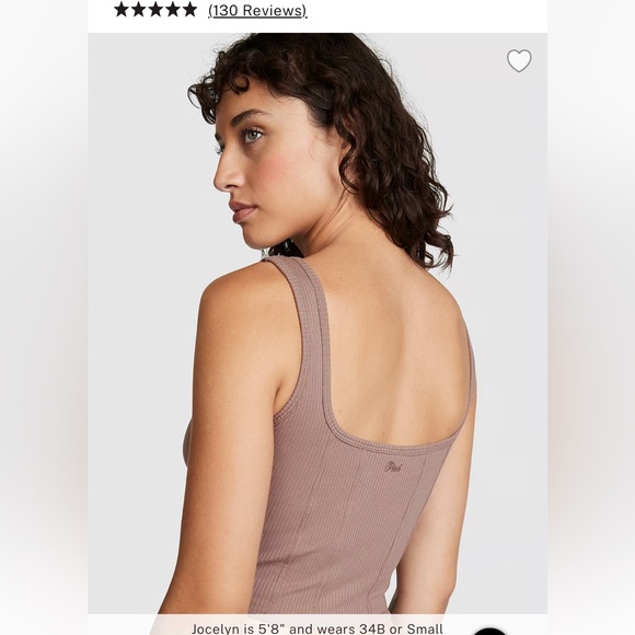 Victoria’s Secret Cinched Corset Ribbed Tank Top Iced Coffee & Black lot of 2 - Picture 10 of 12